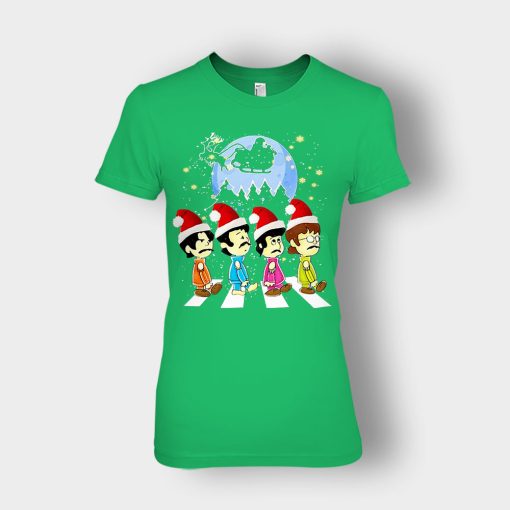 The-Beatles-crossing-street-Christmas-Ladies-T-Shirt-Irish-Green