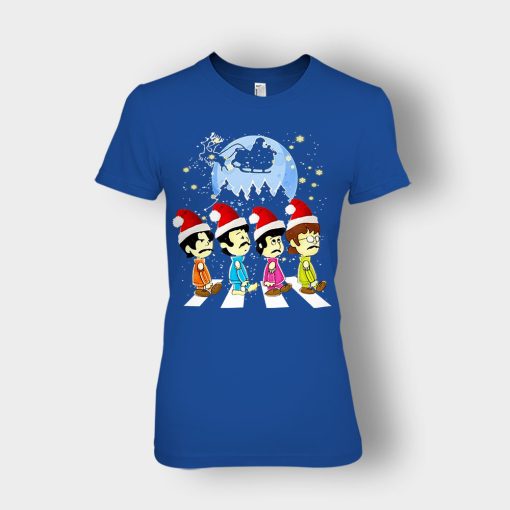 The-Beatles-crossing-street-Christmas-Ladies-T-Shirt-Royal