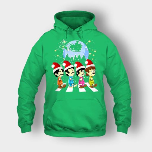 The-Beatles-crossing-street-Christmas-Unisex-Hoodie-Irish-Green