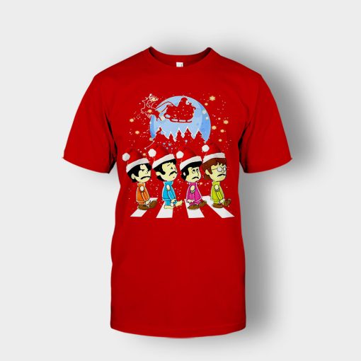 The-Beatles-crossing-street-Christmas-Unisex-T-Shirt-Red
