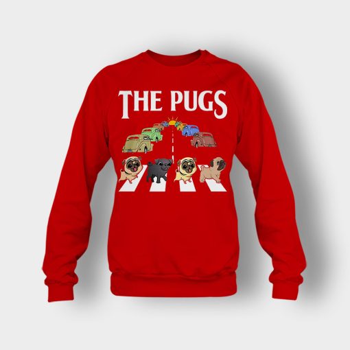 The-Pugs-Crosswalk-The-Beatles-style-Crewneck-Sweatshirt-Red