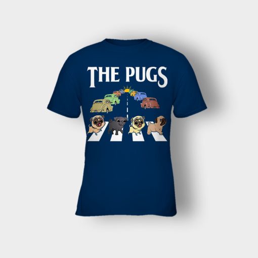 The-Pugs-Crosswalk-The-Beatles-style-Kids-T-Shirt-Navy