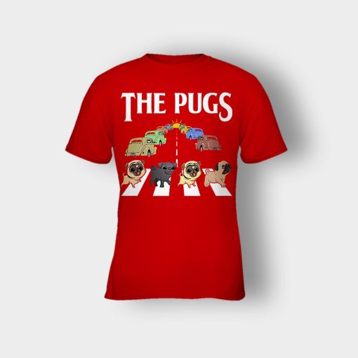 The-Pugs-Crosswalk-The-Beatles-style-Kids-T-Shirt-Red