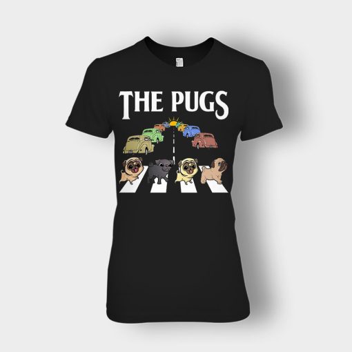 The-Pugs-Crosswalk-The-Beatles-style-Ladies-T-Shirt-Black