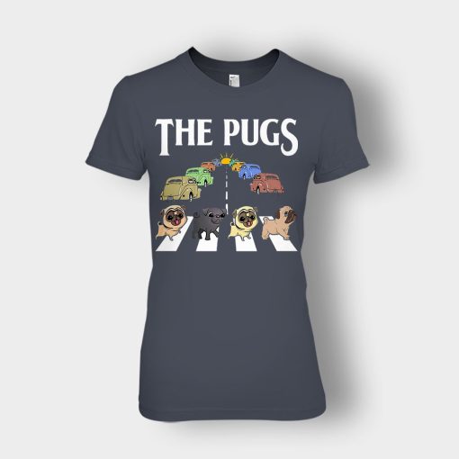 The-Pugs-Crosswalk-The-Beatles-style-Ladies-T-Shirt-Dark-Heather