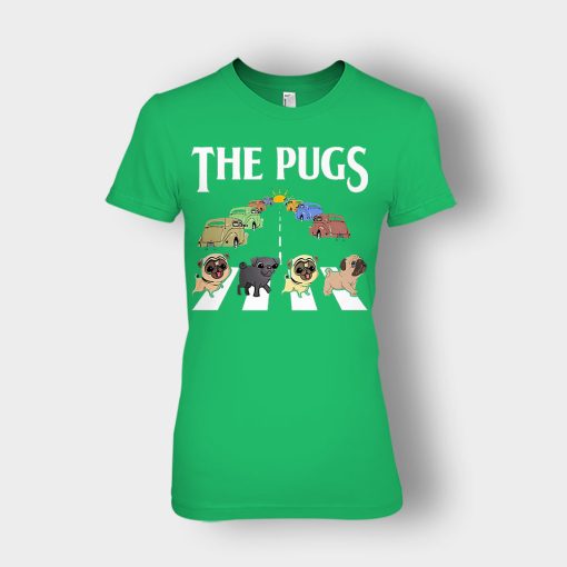 The-Pugs-Crosswalk-The-Beatles-style-Ladies-T-Shirt-Irish-Green
