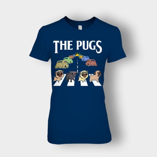 The-Pugs-Crosswalk-The-Beatles-style-Ladies-T-Shirt-Navy