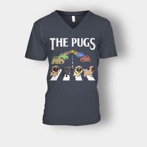 The-Pugs-Crosswalk-The-Beatles-style-Unisex-V-Neck-T-Shirt-Dark-Heather