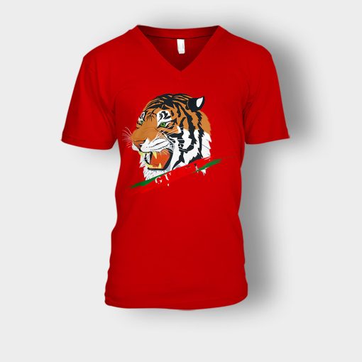 Tiger-Gucci-Art-Hypebeast-Inspired-Unisex-V-Neck-T-Shirt-Red