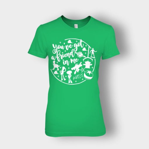 Youve-Got-A-Friend-In-Me-Ink-Disney-Toy-Story-Ladies-T-Shirt-Irish-Green