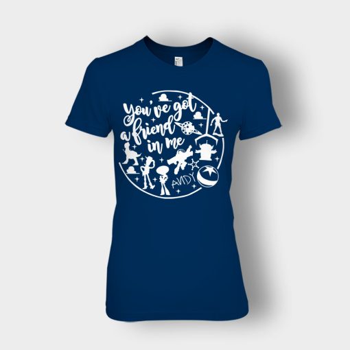 Youve-Got-A-Friend-In-Me-Ink-Disney-Toy-Story-Ladies-T-Shirt-Navy