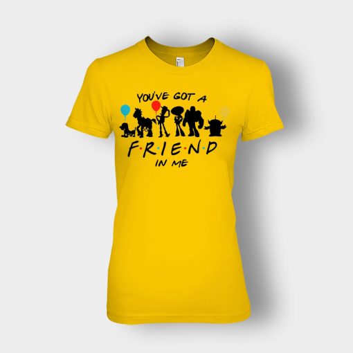 Youve-Got-Friends-In-Me-Disney-Toy-Story-Ladies-T-Shirt-Gold