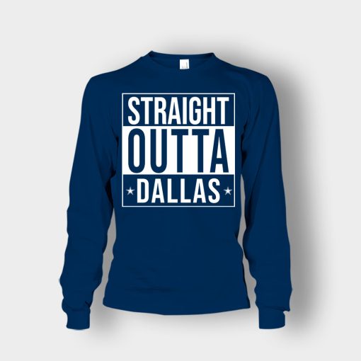 allas-Cowboys-T-Shirt-Straight-Outta-Dallas-Unisex-Long-Sleeve-Navy