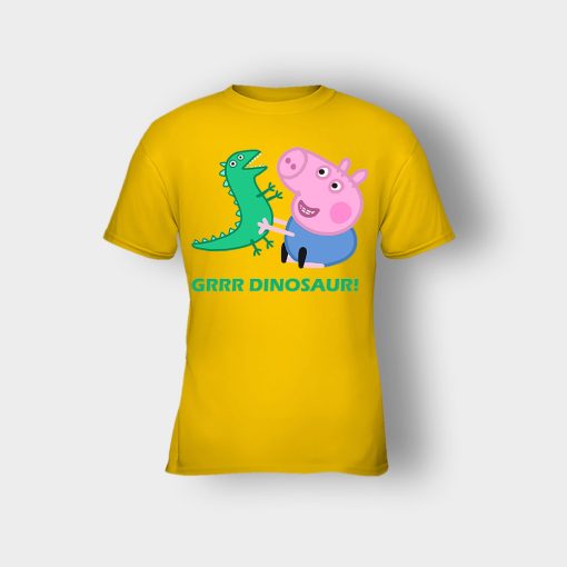 dinosaur-peppa-pig-best-friends-Kids-T-Shirt-Gold