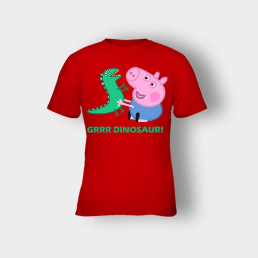 dinosaur-peppa-pig-best-friends-Kids-T-Shirt-Red
