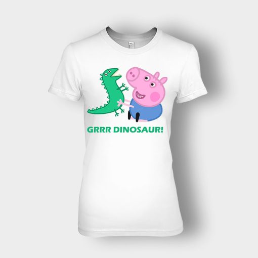 dinosaur-peppa-pig-best-friends-Ladies-T-Shirt-White