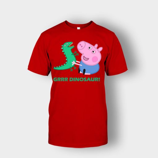 dinosaur-peppa-pig-best-friends-Unisex-T-Shirt-Red